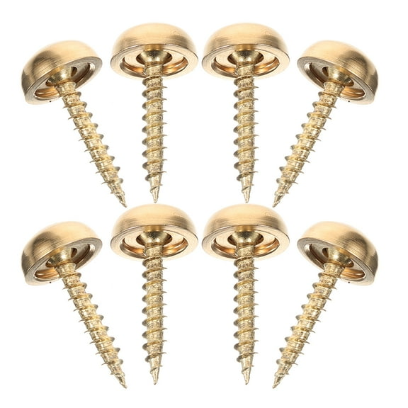 8 Pcs Self-tapping Screws Brass Screws Decorative Brass Nails Mirror Screws with Decorative Caps Brass Decorative Screws