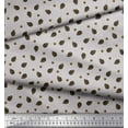 thumbnail image 2 of Soimoi Gray Japan Crepe Satin Fabric Oaknut & Fruits Print Sewing Fabric BTY 42 Inch Wide, 2 of 3