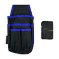 thumbnail image 4 of Bolsa de herramientas para electricista técnico, riñonera con múltiples bolsillos, organizador de herramientas, construcción súper fuerte resistente Azul, 4 of 8