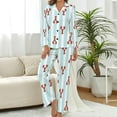 thumbnail image 2 of HPINK-T Stylish Mahjong Women's Long-Sleeve Shirt And Full-Length Bottom Pajama Set, 2 of 10
