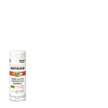 White, Rust-Oleum Stops Rust Advanced Semi-Gloss Spray Paint, 12 oz