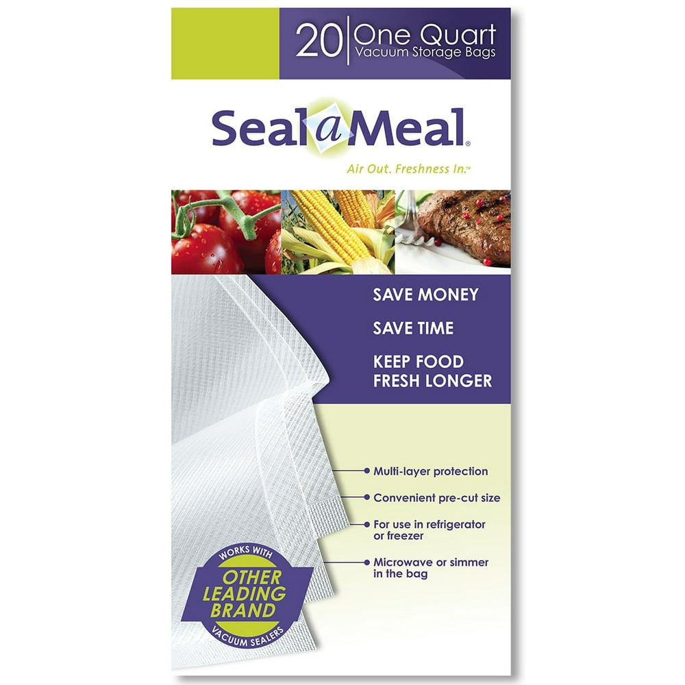 Rival VSB5-6 Seal-A-Meal Vacuum Sealer Bag, 1 Quart - Walmart.com ...