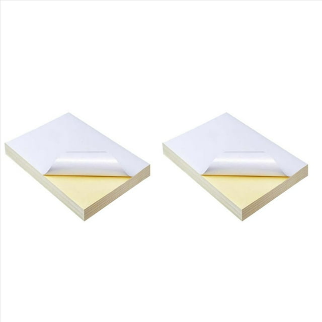 100 Hojas A4 Autoadhesivo Impermeable Etiqueta Adhesiva Papel de Superficie Brillante para Impresora de Inyección de Tinta Copiadora