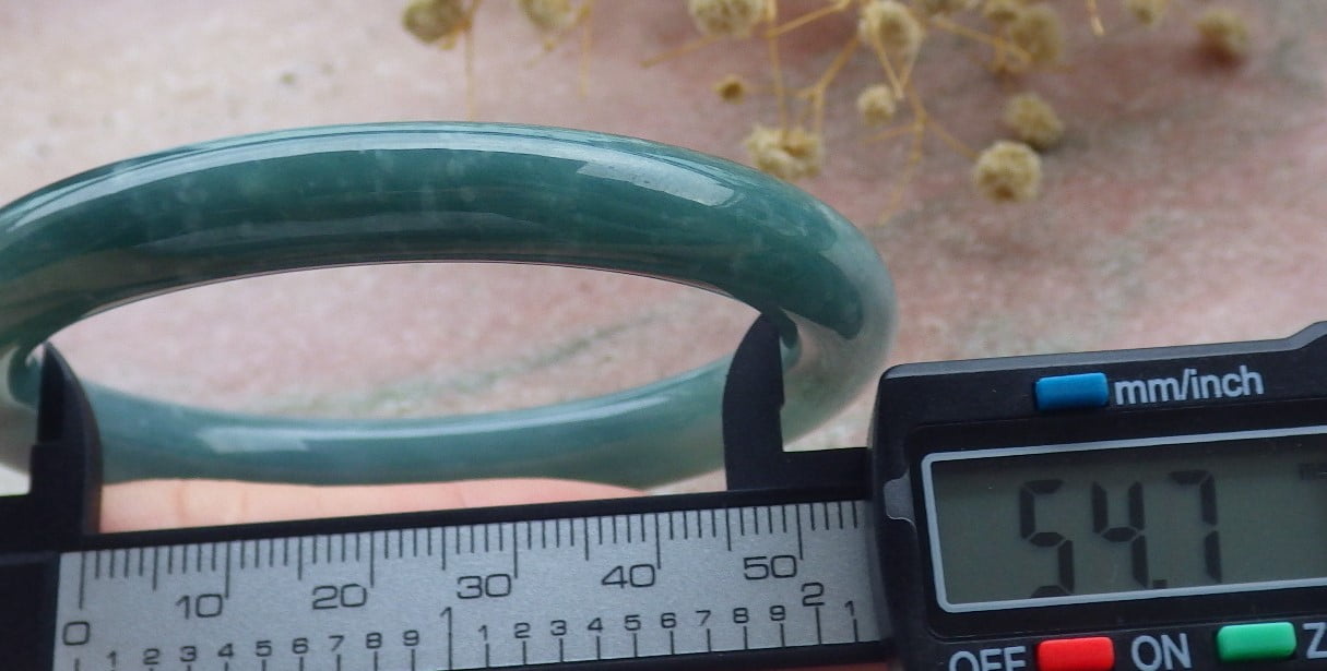 Green Natural A JADE Jadeite Circle Bangle Bracelet 55 mm 680207 TN