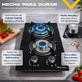 thumbnail image 3 of Parrilla a Gas Cristal Templado 2 Quemadores Gutstark Home Empotrable Hogar, 3 of 8