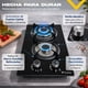 thumbnail image 3 of Parrilla a Gas Cristal Templado 2 Quemadores Gutstark Home Empotrable Hogar, 3 of 8