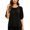 Black, variant on Vivianyo HD Women's Crew Neck Textured Blouse, Puff Short Sleeve Solid Loose Casual Summer Shirts for Women, Women's Blue, Sizes S-2XL
