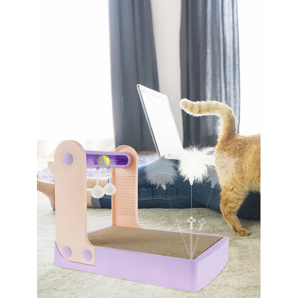 Griffoir Pour Chat Twistou En Carton Ondulé – Réversible, Avec Balle Et Grelot – Jouet Interactif Pliable