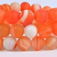 thumbnail image 2 of Matte Red Banded Agate Gemstone 8mm Round Beads Stretch Bracelet 7" Unisex, 2 of 2