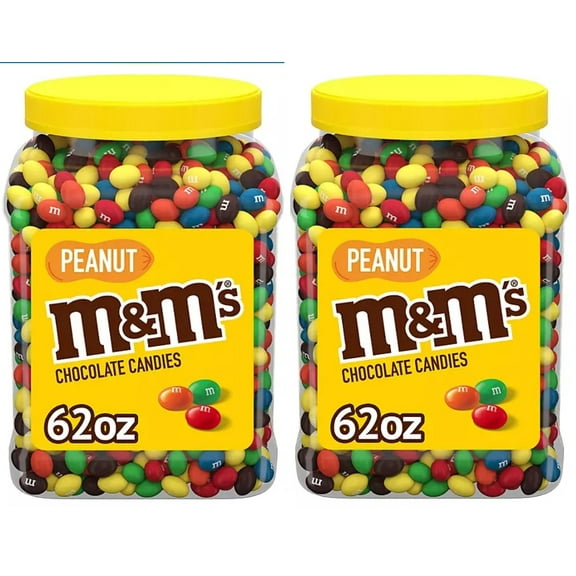 M&M'S PEANUT Milk Chocolate Candy, 7.75 Pound, 124 Oz (Pack of 2)