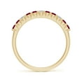 thumbnail image 2 of ANGARA Natural Round Ruby and Diamond Half Eternity Wedding Ring in 14K Yellow Gold for Women (Size-2mm) | July Birthstone, Birthday, Anniversary, Jewelry Gift for Women | Natural Ruby Ring, 2 of 10