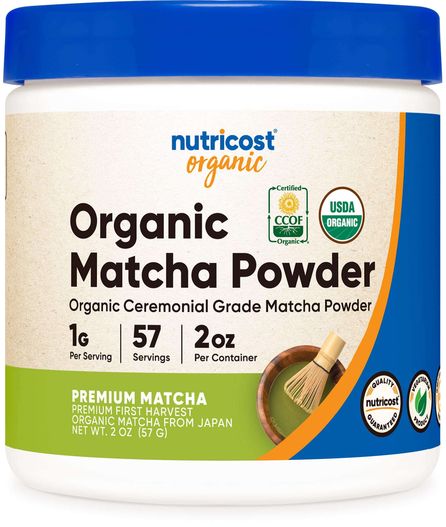 Nutricost Organic Matcha Powder (Ceremonial Grade) 2oz - Certified CCOF Organic