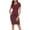 Wine, variant on Kilaqueen Dresses for Women Short Sleeve Crew Neck Solid Color Midi Bodycon T Shirt Dress Casual Slim Fit Summer Daliy Dresses