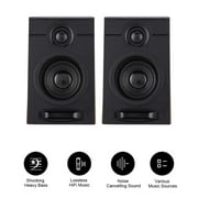 Paird 3in Heavy Bass Computer Speakers HiFi Sound Subwoofer PC Subwoofer Speaker Computer Subwoofer with Non-slip Mat
