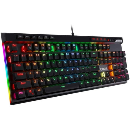 Redragon K580 VATA RGB LED Backlit Mechanical Gaming Keyboard with Macro Keys & Dedicated Media Controls, Onboard Macro Recording (Blue Switches)