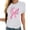 White, variant on Going Out Tops for Women Ladies' Round-neck Breast Printed Short-sleeved T-shirt Top Red S