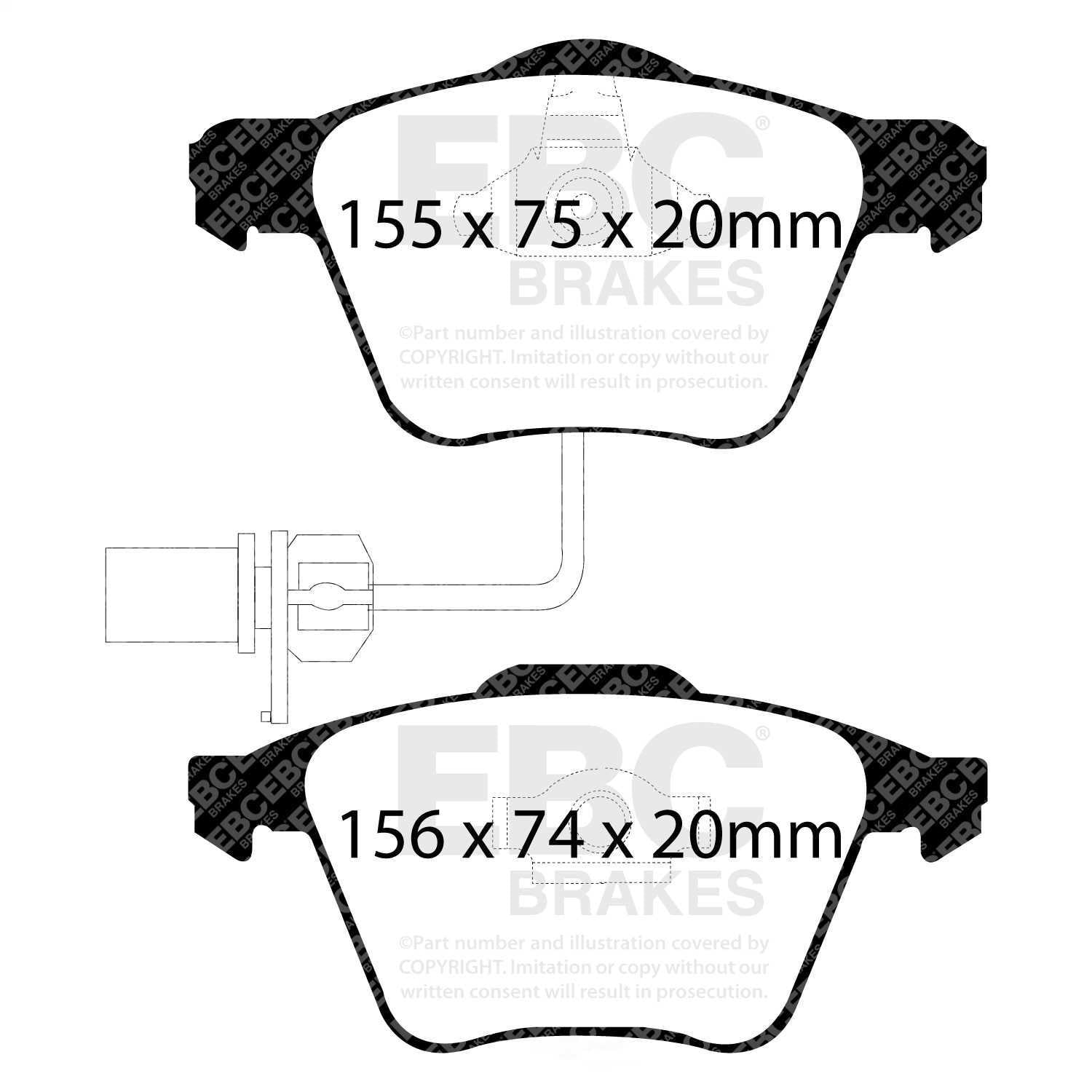 EBC Brakes Redstuff Premium Fast Street Pad For All Engine Sizes Fits select: 2005-2010 AUDI A4, 2005-2011 AUDI A6