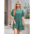 thumbnail image 1 of Vestido de Cuello Redondo y Corta Verde Oscuro XL, 1 of 7