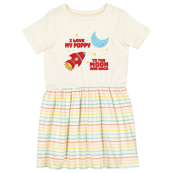 Inktastic I Love My Poppy to the Moon and Back Girls Toddler Dress