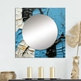 thumbnail image 1 of Designart "Abstract Fight In Black And Blue Paint Strokes" Abstract Shapes Square Mirror For Wall Decor - Large Black Square Mirror Printed Wall Decor - Modern Square Living Room Mirror, 1 of 5