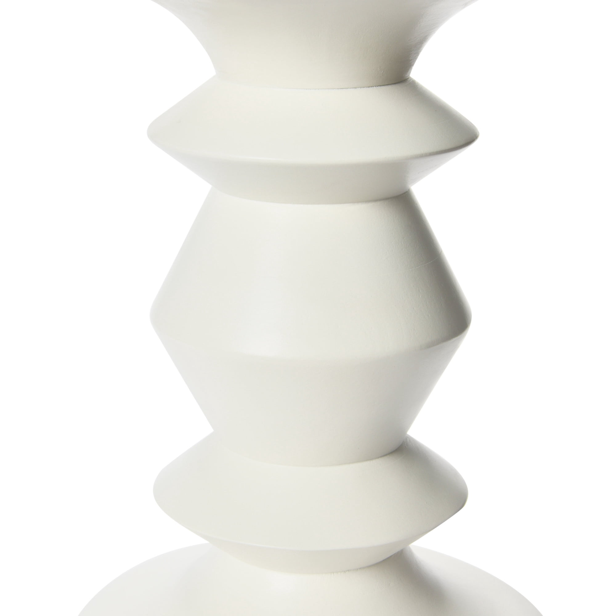 Creative Co-Op Berns Mid Century Modern Solid Wood End Table or Stool, Distressed White Finish