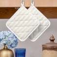 thumbnail image 2 of Cream Striped Pot Holders for Kitchen Heatproof Potholder, 2 Pack Modern Farmhouse Cream White Stripes Hot Pads Multipurpose Oven Pads Cloth Potholders Trivet for Cooking and Baking, 2 of 8
