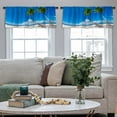 thumbnail image 4 of LALILO Kitchen Curtain Valance Paradise Nature Sea Tropical Rod Pocket Window Curtain 52"x 18" Set of 2, 4 of 5