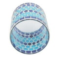 thumbnail image 2 of Portavelas votivo de mosaico, portavelas de vidrio hecho a mano para decoración del hogar, azul, 2 of 8