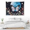 thumbnail image 3 of COMIO Butterfly Tapestry, Blue Butterflies Wildflowers and Moon Star Tapestry for Bedroom, Rustic Insect Floral Tapestry for Bedroom Teen Wall Art for Living Room Dorm Home Decor, 30x40 Inches, 3 of 7