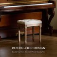thumbnail image 2 of Vintage Ottoman Stool 47cm Upholstered Dressing & Vanity Stool Foot Rest Beige, 2 of 12