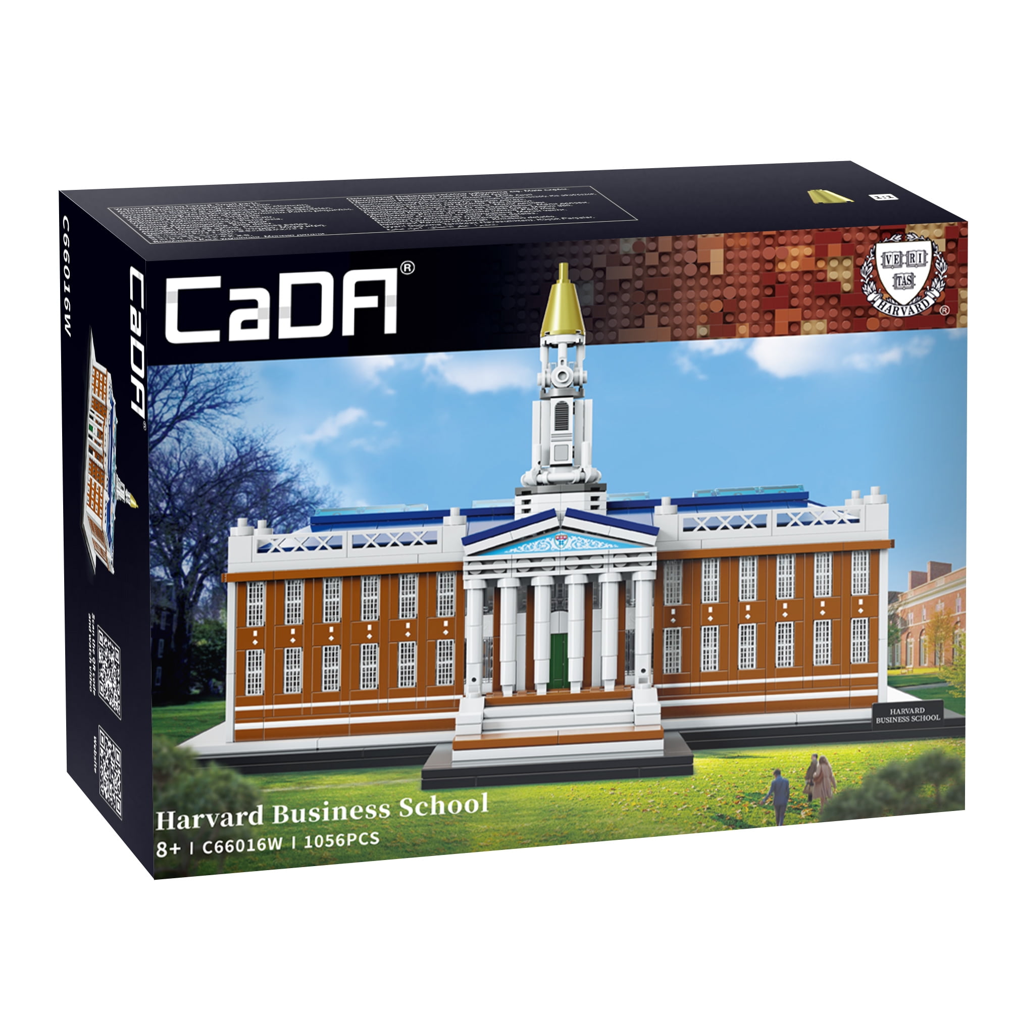 Officially Licensed Harvard Business School Baker Library Building Brick Set, Neoclassical Architecture, Detailed Stickers for Windows & Emblem, Perfect Desktop Display, Ages 14+