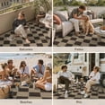thumbnail image 5 of DEORAB Jute Outdoor Rug 8x10 Checkered Jute Rug Polyester Machine Weave Easy-Cleaning Non Slip Geometric Carpet Patio Backyard Porch Deck Balcony Zigzag Diamond, 5 of 8
