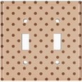 thumbnail image 2 of Metal Light Switch Wall Plate Outlet Cover (Brown Polka Dots Pattern Coffee Beige - Double Toggle), 2 of 2