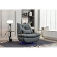 thumbnail image 2 of Power Recliner Rocking 270 Swivel Chair, Charge, , Arm Storage, Dark Gray Faux Leather For Living Room Bedroom 270° Glider Recline, Rocking, Charging Ports, Storage, 2 of 6