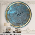 thumbnail image 3 of Designart Paysage de marbre bleu et gris horloge murale, 3 of 3