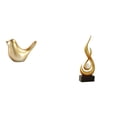 thumbnail image 1 of Figura de pájaros,Figura de pájaro dorado,decoración del hogar,estatua de animal,Escultura abstracta de fuego,Estatua de arte abstracto para decoración del hogar,Escultura de fuego, 1 of 8