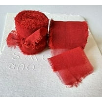 Nvzi Ribbons , 3-Pack Chiffon Ribbon (Red) - 4cm*5yd Frayed Edge Ribbon, Ideal for Gift Wrapping (Gift Wrap Ribbon), Wedding Ribbon, Wrapping Ribbon & Ribbons for Crafts