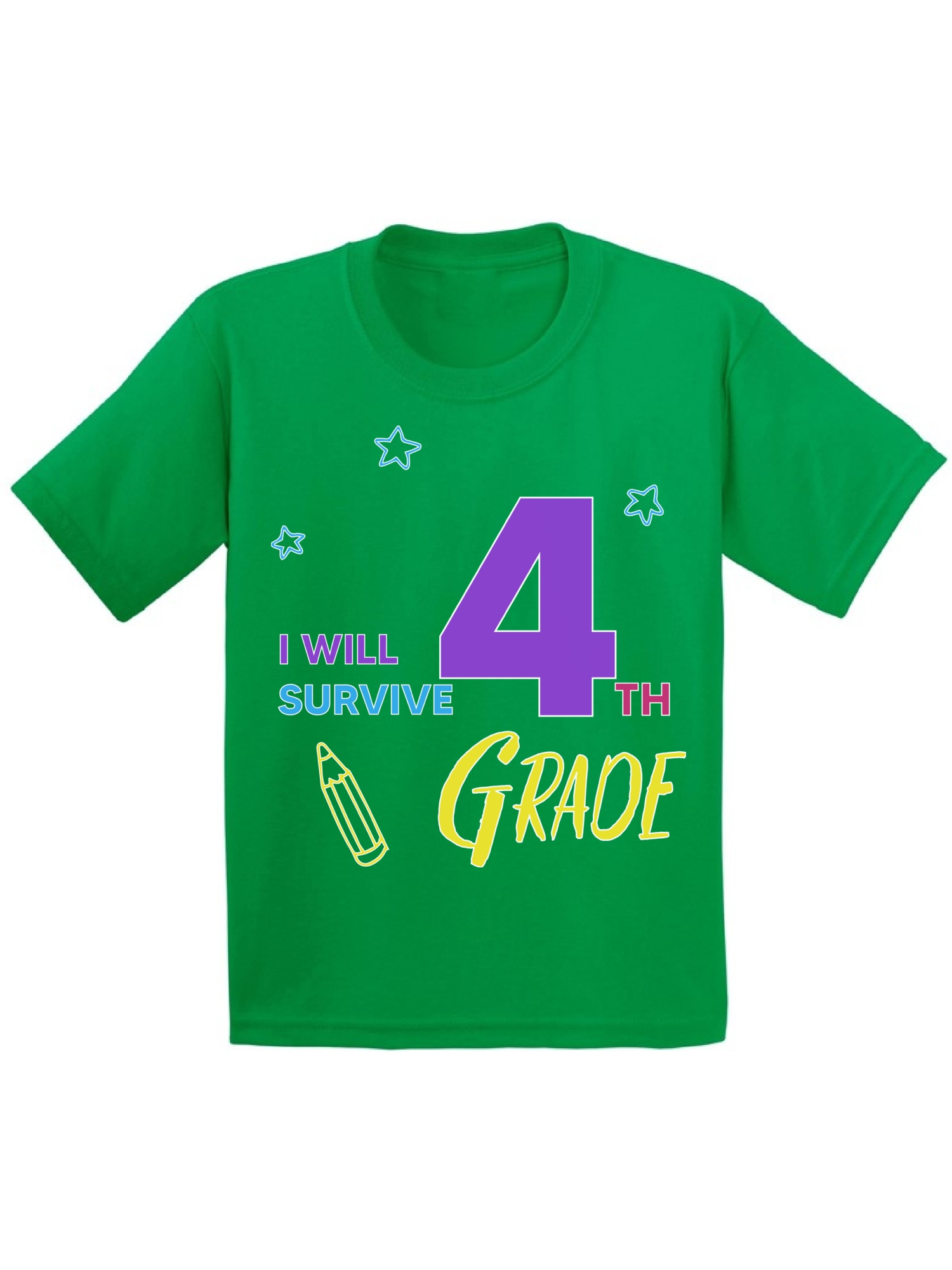 Back to School Shirts for 4th Grader Shirt Kids I Will Survive Fourth Grade Shirt First Day of