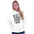 thumbnail image 3 of Religious Hustle & Pray Every Day Hoodie Sweatshirt Women Brisco Brands S, 3 of 4