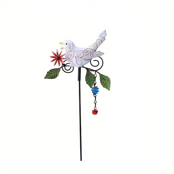 Oferta por tiempo limitado!Estaca de Metal para jardín de pájaros, carillón de viento de Metal para exteriores, decoración de jardín