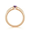 thumbnail image 2 of ANGARA Natural 0.45 Ct. Amethyst with Diamond Side Stones Ring in 14K Rose Gold for Women (Ring Size: 8), 2 of 7