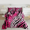thumbnail image 2 of Homewish Zebra Cheetah Print Bedding Comforter Set, Black Pink Stripes Twin Comforter Sets, Vintage Oil Printing Reversible Bedding Set, Super Cozy Room Decor, 2 Pieces, 2 of 8
