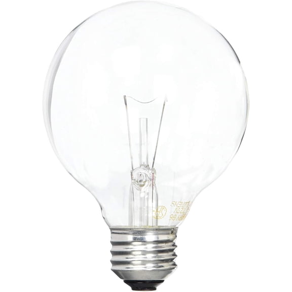 GE Lighting 12983 25-Watt G25 Globe Light Bulb, Crystal Clear