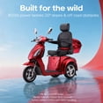 thumbnail image 3 of Upgrade Heavy Duty 3 Wheel Mobility Scooter for Seniors & Adults 500lbs Capacity,Arshin Electric Powered Wheelchair Device for Travel,800W All Terrain Mobility Scooter,31 Miles Range,7-15 Mph(Red), 3 of 17