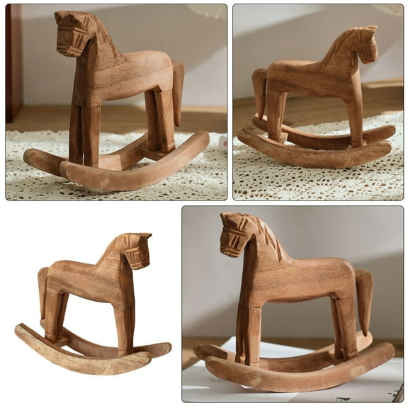 HONMEET 1Pcs Mini Wood Horse Figurine Wooden for Home and Office Decoration