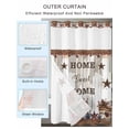 thumbnail image 2 of No Hook Shower Curtain with Snap in Liner,Sweet Home Country Star Waterproof Bath Curtain Double Layers with See Through Top Window,Retro Farm Gray Brown Wood Grain Hotel Shower Curtains 36x72in, 2 of 9