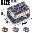 thumbnail image 2 of Mini Leather Jewelry Box for Women, Portable Vintage Leather Coin Purse, Jewelry Case with Kiss Lock, Mini Travel Ring Box for Earring Ring Necklace (Large-Leopard Print-Blue), 2 of 14