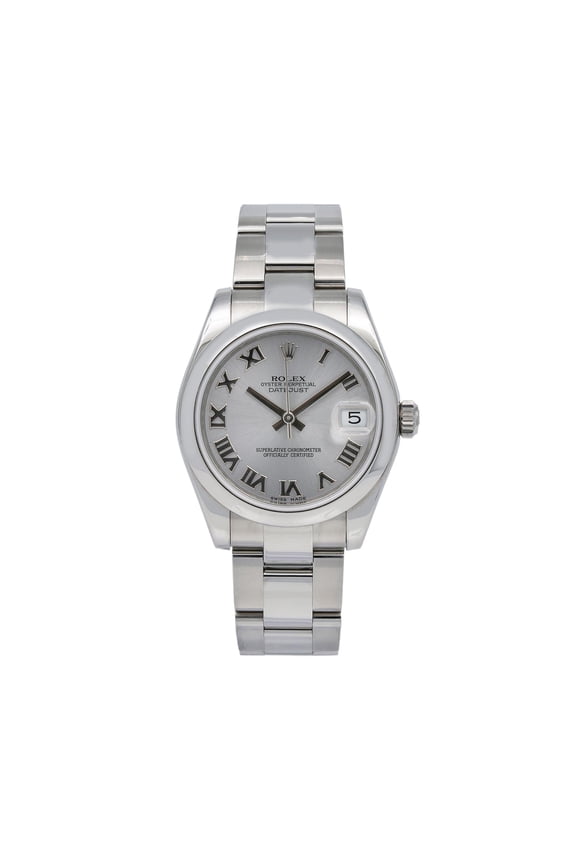 Pre-Owned Rolex Datejust 31MM 178240 Silver Roman Dial Smooth Bezel Stainless Steel Oyster Bracelet