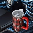thumbnail image 6 of Red and Black Christmas Snowflake Pattern Tumbler with Handle and Lid,40oz Double Wall Vacuum Insulated Tumbler,Cups Gift for Women and Men, 6 of 7