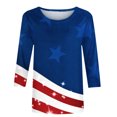 thumbnail image 4 of Vetsdori Short Sleeve Shirts for Women Red White and Blue Summer Pullover July 4th Independence Day , Casual Red White and Blue Graphic Fashion Womens Tops American, 4 of 4